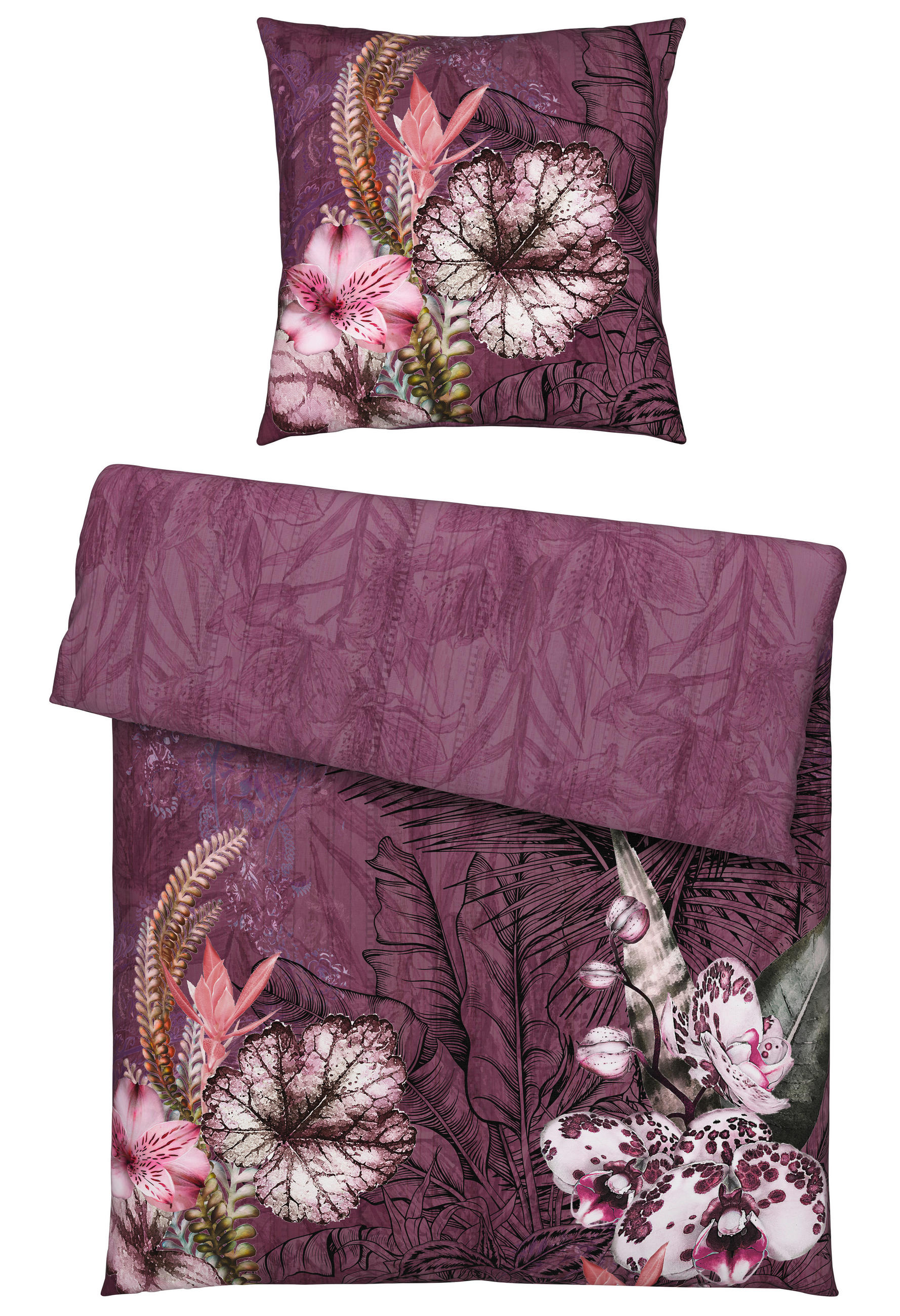 WENDEBETTWÄSCHE Renforcé 155/220 cm  - Mauve, Textil (155/220cm) - Esposa