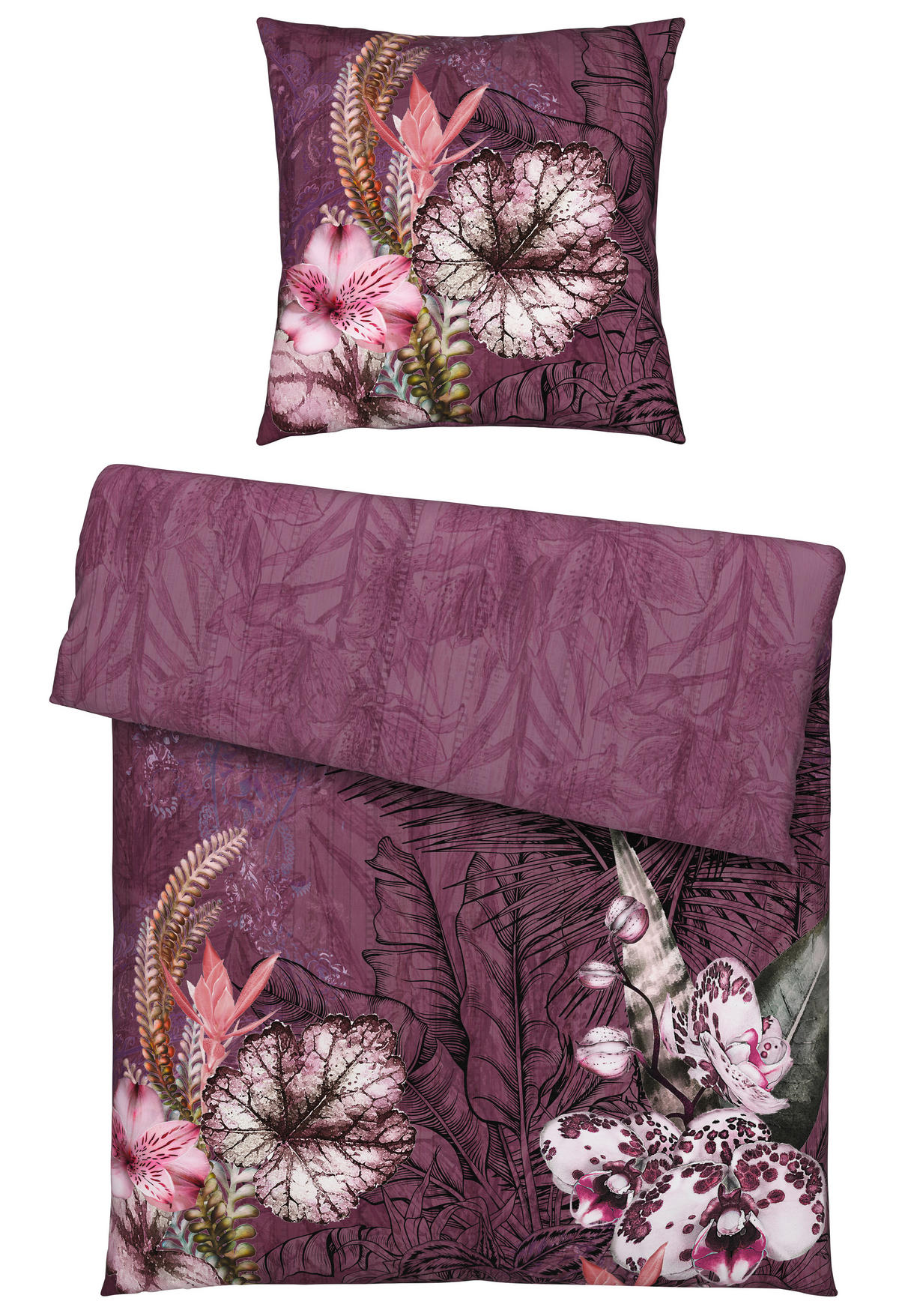 WENDEBETTWÄSCHE Renforcé 155/220 cm  - Mauve, Textil (155/220cm) - Esposa