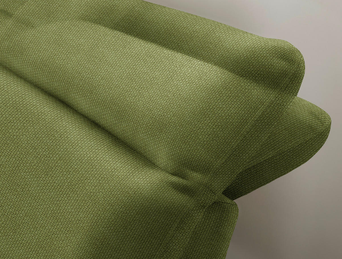 ECKSOFA in Webstoff Grün  179-202/288 cm  - Schwarz/Grün, Design, Textil/Metall (179-202/288cm) - Stylife