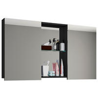 SPIEGELSCHRANK 112/59/12 cm  - Schwarz, MODERN (112/59/12cm) - MID.YOU