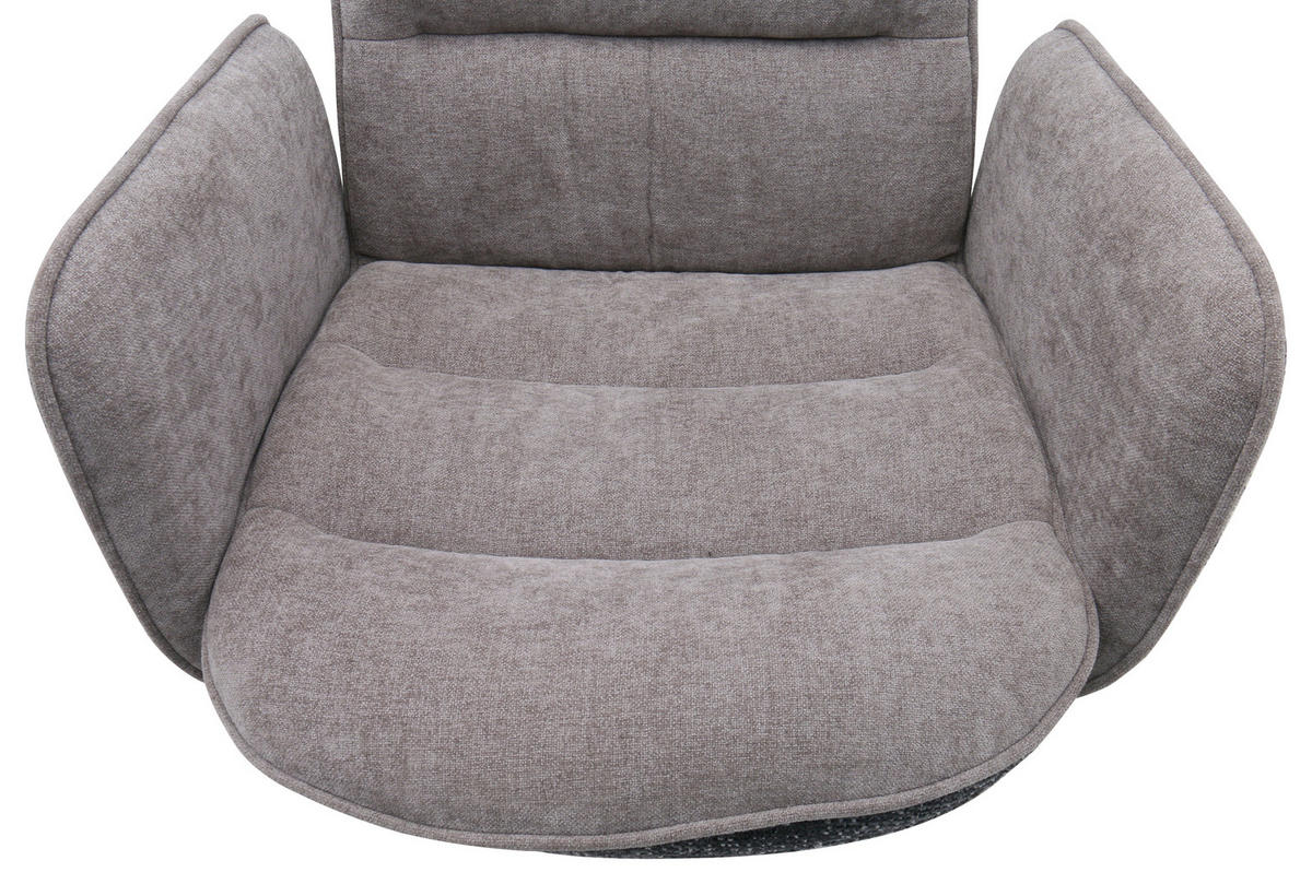 ARMLEHNSTUHL  Sitzfläche 360° drehbar Webstoff  Grau, Schwarz, Dunkelgrau  - Dunkelgrau/Schwarz, MODERN, Textil/Metall (62.5/99/71cm) - Livetastic