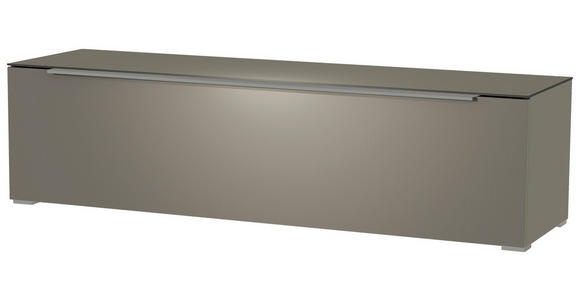 LOWBOARD Grau, Alufarben  - Alufarben/Grau, Design, Glas/Holzwerkstoff (160/43/45cm) - Moderano