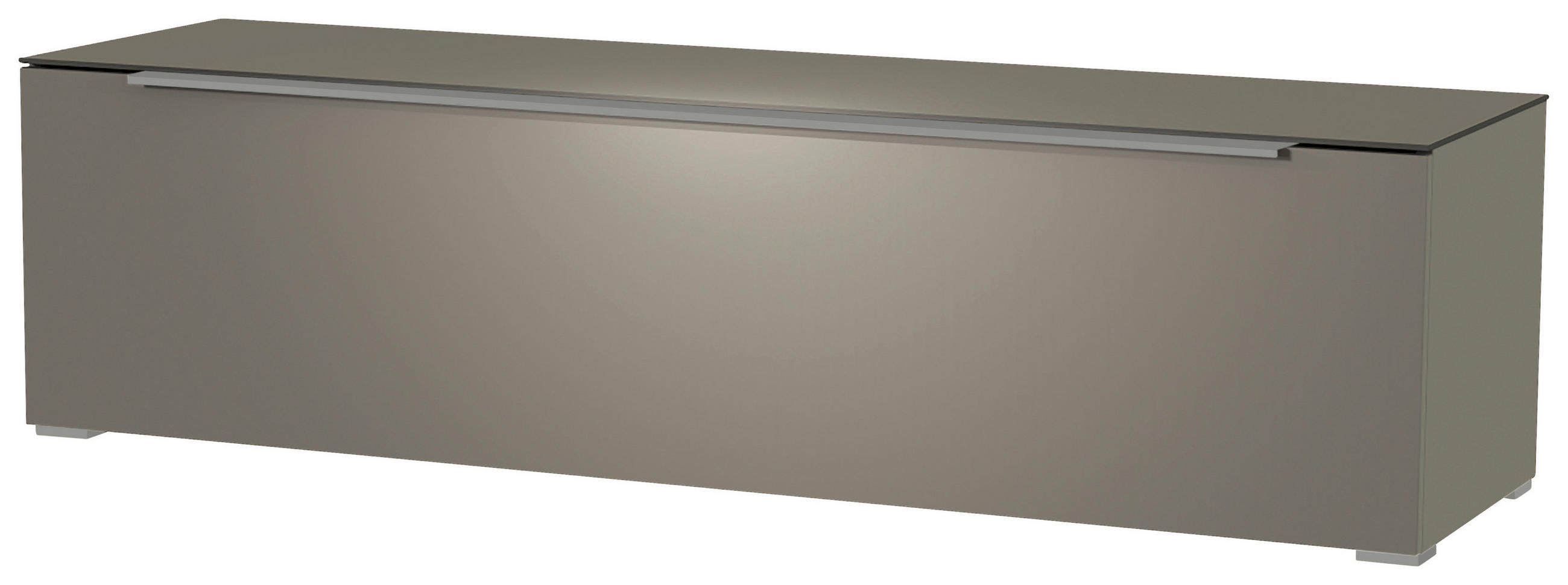 LOWBOARD  in 160/43/45 cm  - Alufarben/Grau, Design, Glas/Holzwerkstoff (160/43/45cm) - Moderano
