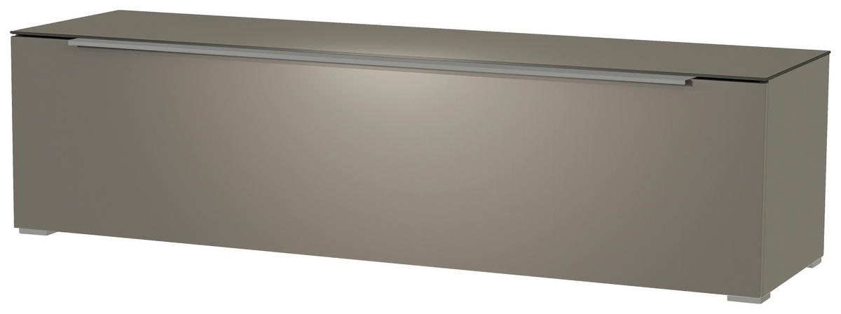 LOWBOARD  in 160/43/45 cm  - Alufarben/Grau, Design, Glas/Holzwerkstoff (160/43/45cm) - Moderano