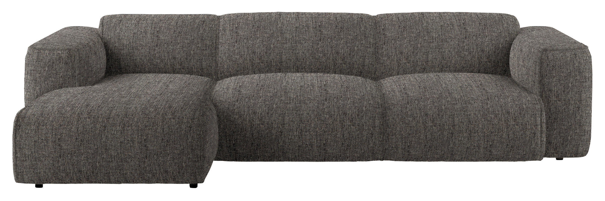ECKSOFA  in Webstoff Dunkelbraun  171/290 cm  - Dunkelbraun/Schwarz, Design, Kunststoff/Textil (171/290cm) - home24