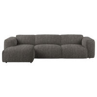 ECKSOFA  in Webstoff Dunkelbraun  171/290 cm  - Dunkelbraun/Schwarz, Design, Kunststoff/Textil (171/290cm) - home24