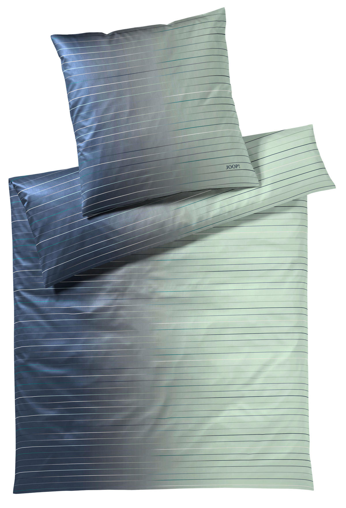 POSTELJNINA MOVE 200/200 cm mako saten modra, zelena  - modra/zelena, Konvencionalno, tekstil/naravni materiali (200/200cm) - Joop!