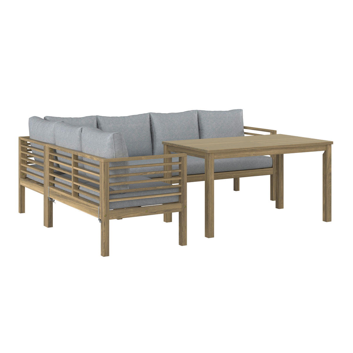 LOUNGE ÉTKEZŐGARNITÚRA  226/173 cm   - bézs/akácia színű, Modern, fa (226/173cm) - Ambia Garden