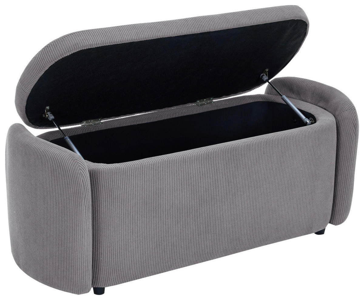 HOCKERBANK in Textil Hellgrau  - Hellgrau/Schwarz, Design, Kunststoff/Textil (114/47/42cm) - P & B