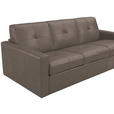 SCHLAFSOFA Bard in Echtleder Taupe  - Taupe/Schwarz, KONVENTIONELL, Leder/Kunststoff (206/81/96cm) - Novel