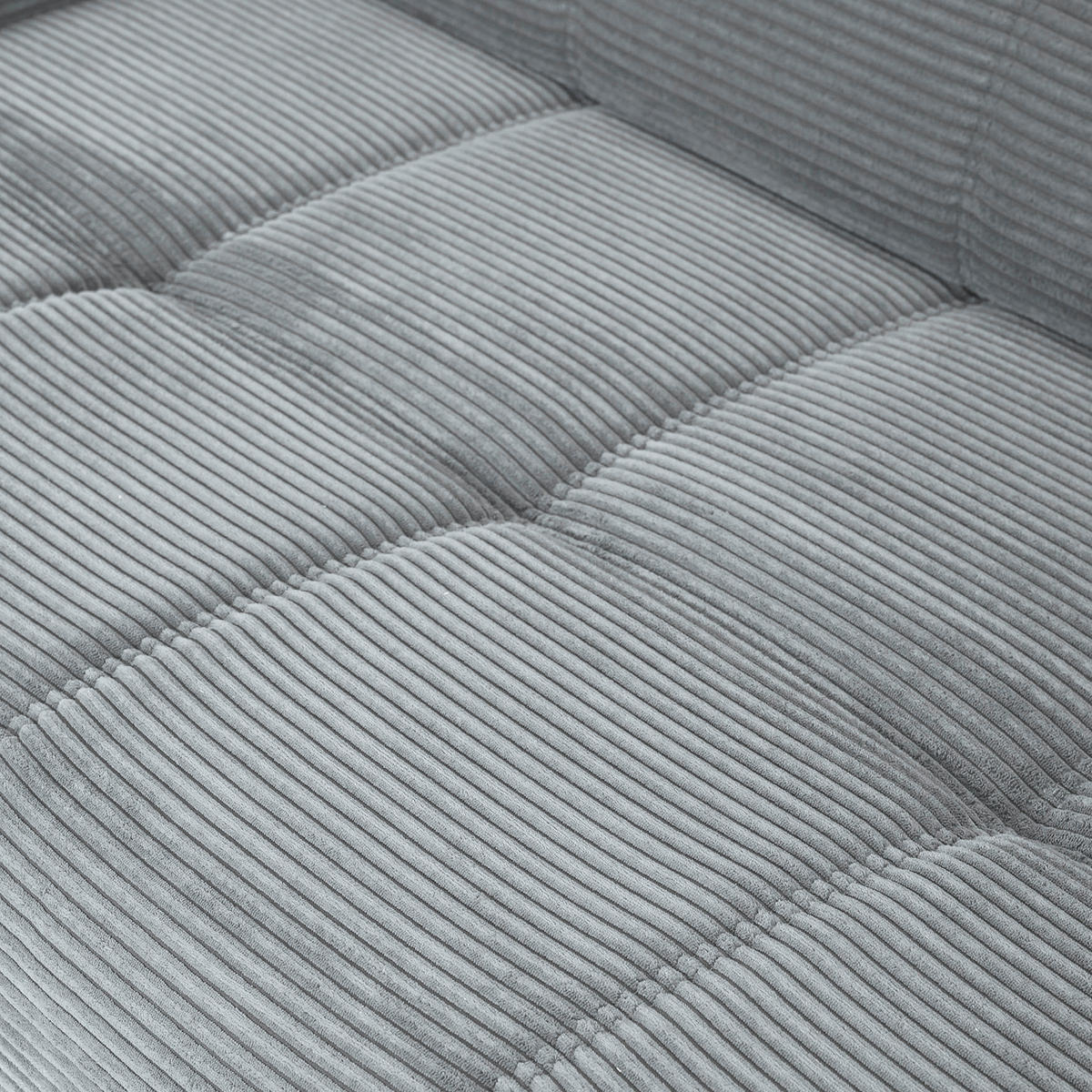 ECKSOFA in Cord Hellgrau  - Hellgrau/Schwarz, Konventionell, Textil/Metall (295/165cm) - Carryhome