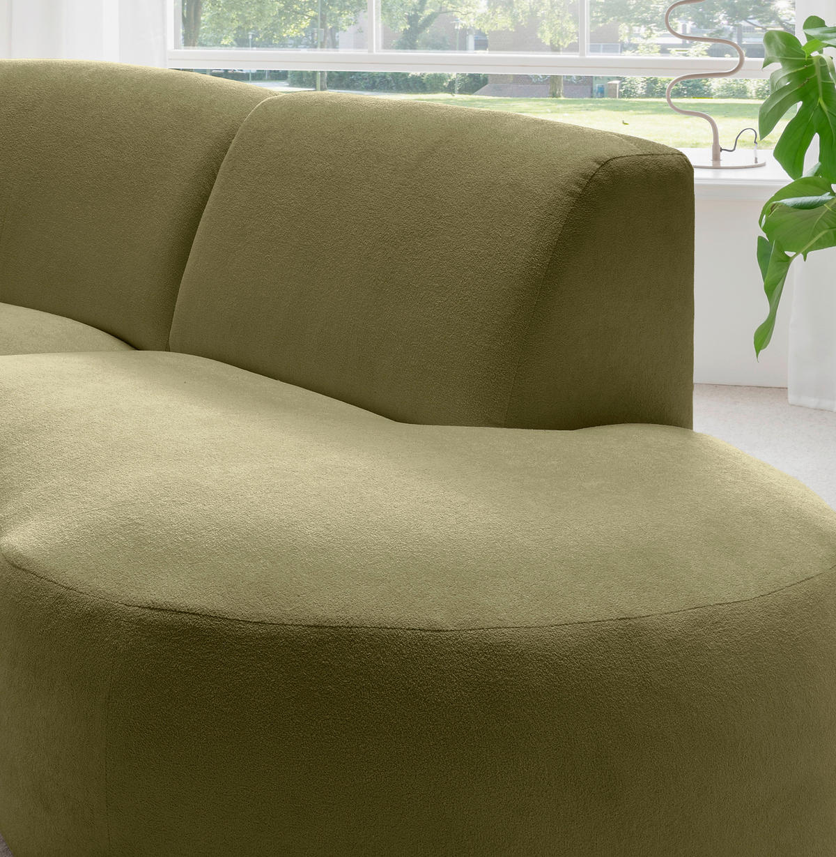 ECKSOFA in Mikrofaser Grün  - Schwarz/Grün, Modern, Kunststoff/Textil (276/182cm) - Livetastic