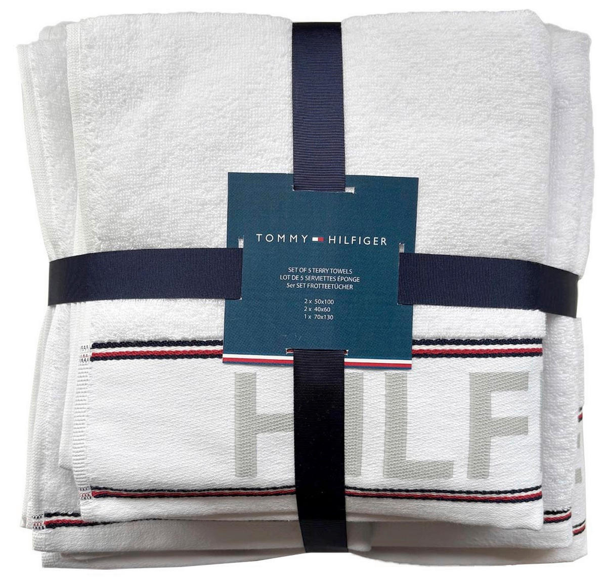FROTTIERSET Degree Weiß 5-teilig  - Weiß, Basics, Textil - Tommy Hilfiger