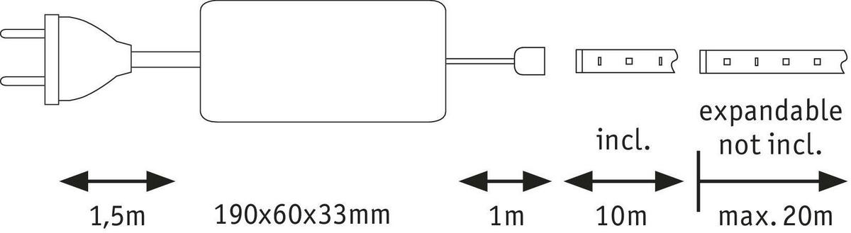 LED-STRIP  70830  - Silberfarben, Basics, Kunststoff (0,3cm) - Paulmann