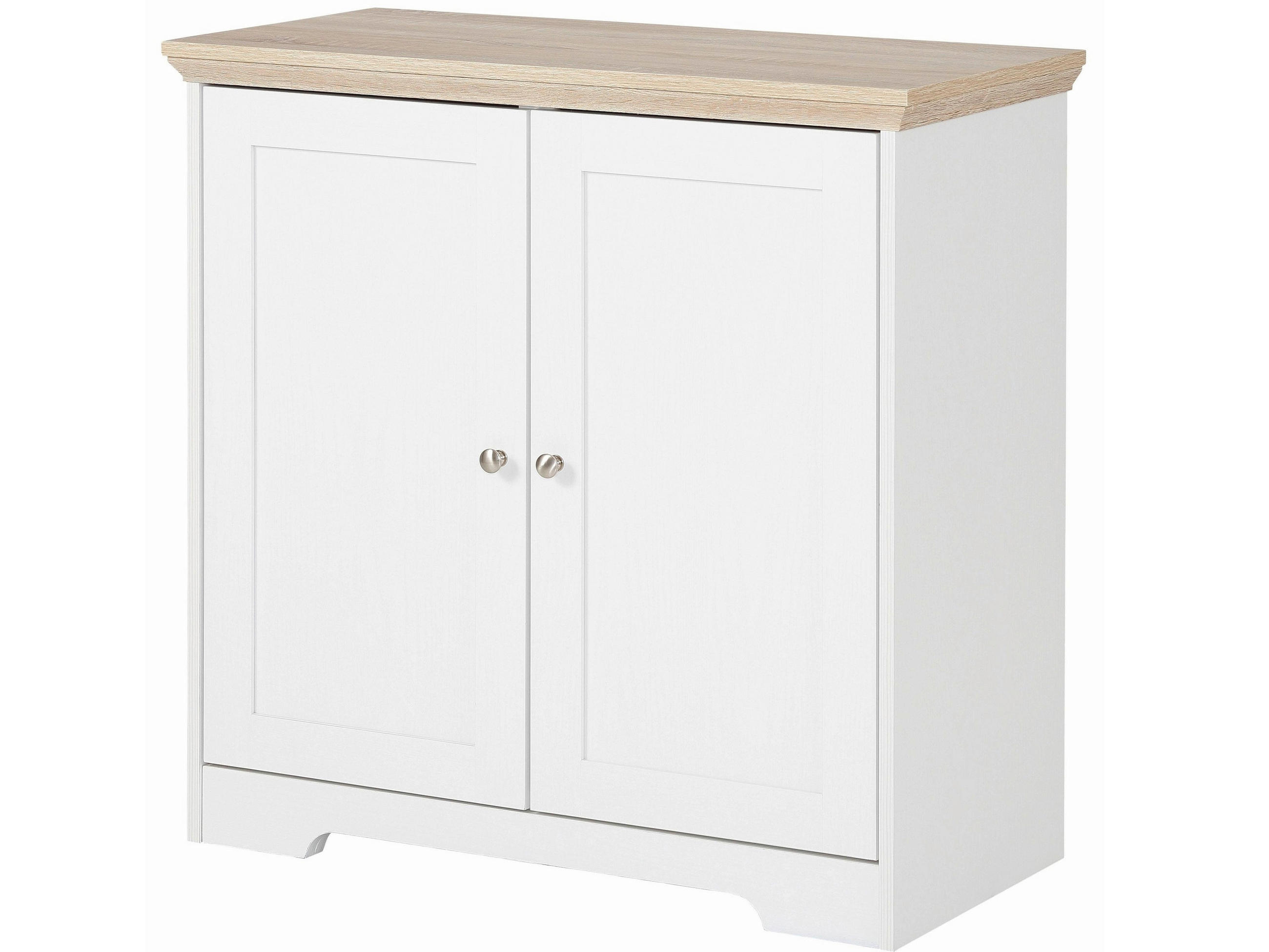 SCHUHSCHRANK NANTES  in 82/80/39 cm  - Eichefarben/Weiß, Design, Holzwerkstoff (82/80/39cm) - Livetastic