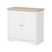 SCHUHSCHRANK NANTES  in 82/80/39 cm  - Eichefarben/Weiß, Design, Holzwerkstoff (82/80/39cm) - Livetastic