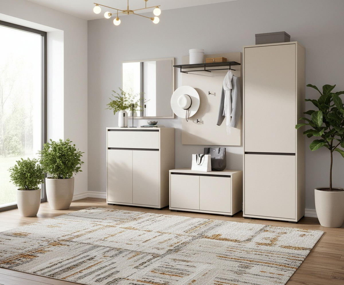 GARDEROBENPANEEL  in 80/115/27 cm  - Kaschmir/Anthrazit, MODERN, Holzwerkstoff (80/115/27cm) - Xora