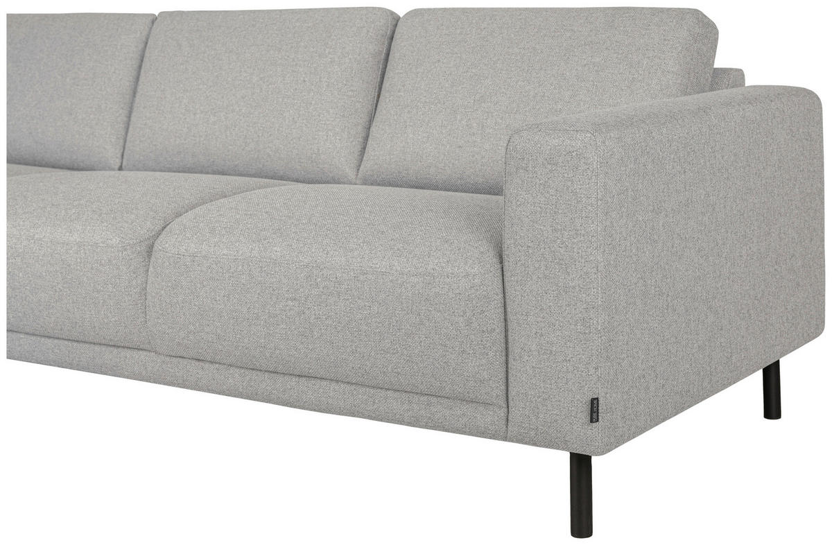 SOFFA i flatväv ljusgrå  - ljusgrå/svart, Design, metall/trä (238/78/142cm) - Pure Home Comfort