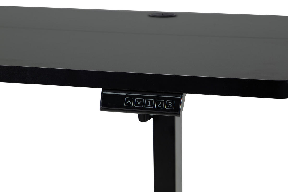 SCHREIBTISCH 140/70/72/118 cm Schwarz elektrisch höhenverstellbar  - Schwarz, MODERN, Holzwerkstoff/Metall (140/70/72/118cm) - Livetastic