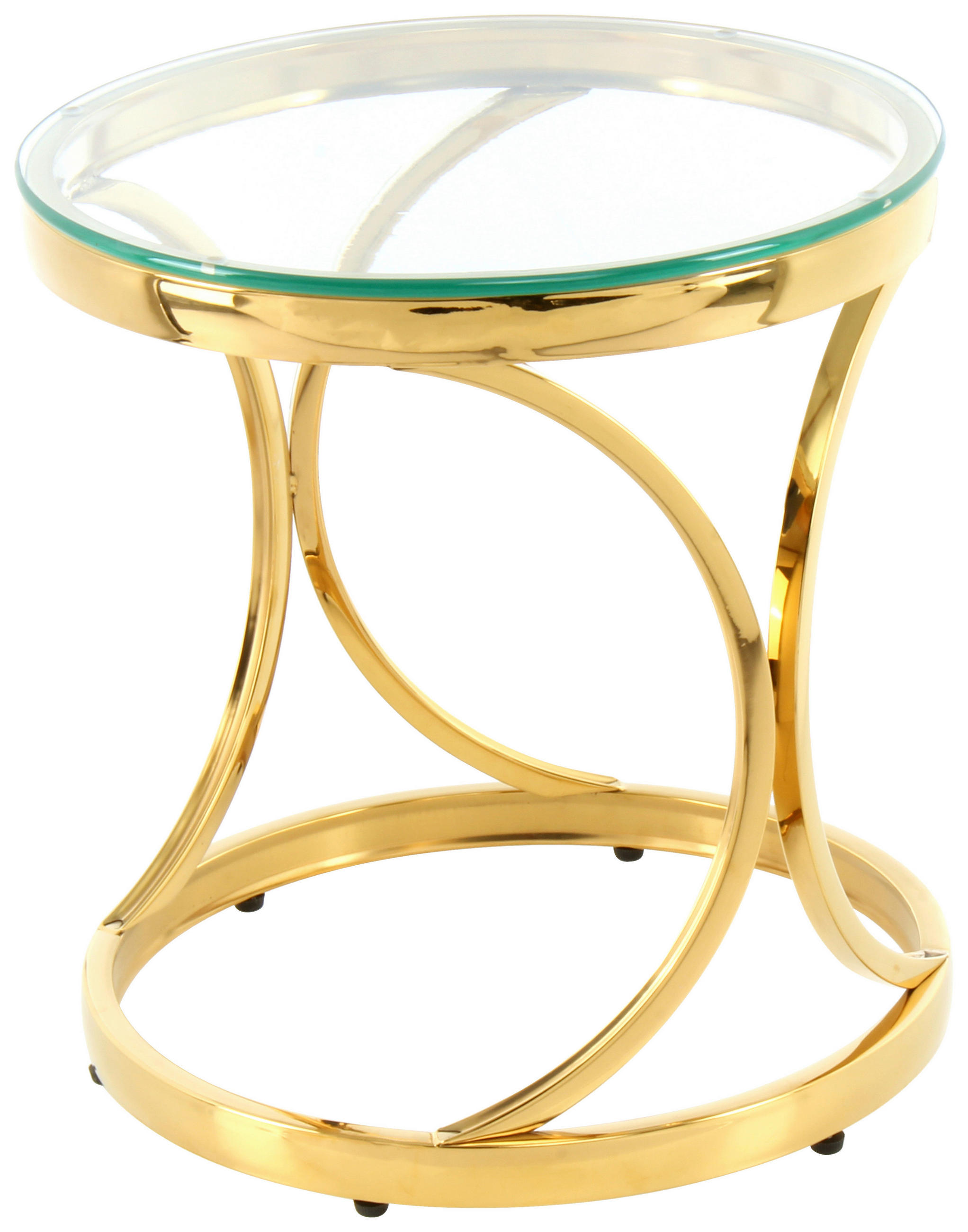 BEISTELLTISCH in Metall, Glas 40/40/42 cm  - Goldfarben, Design, Glas/Metall (40/40/42cm) - Kayoom