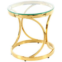 BEISTELLTISCH in Metall, Glas 40/40/42 cm  - Goldfarben, Design, Glas/Metall (40/40/42cm) - Kayoom
