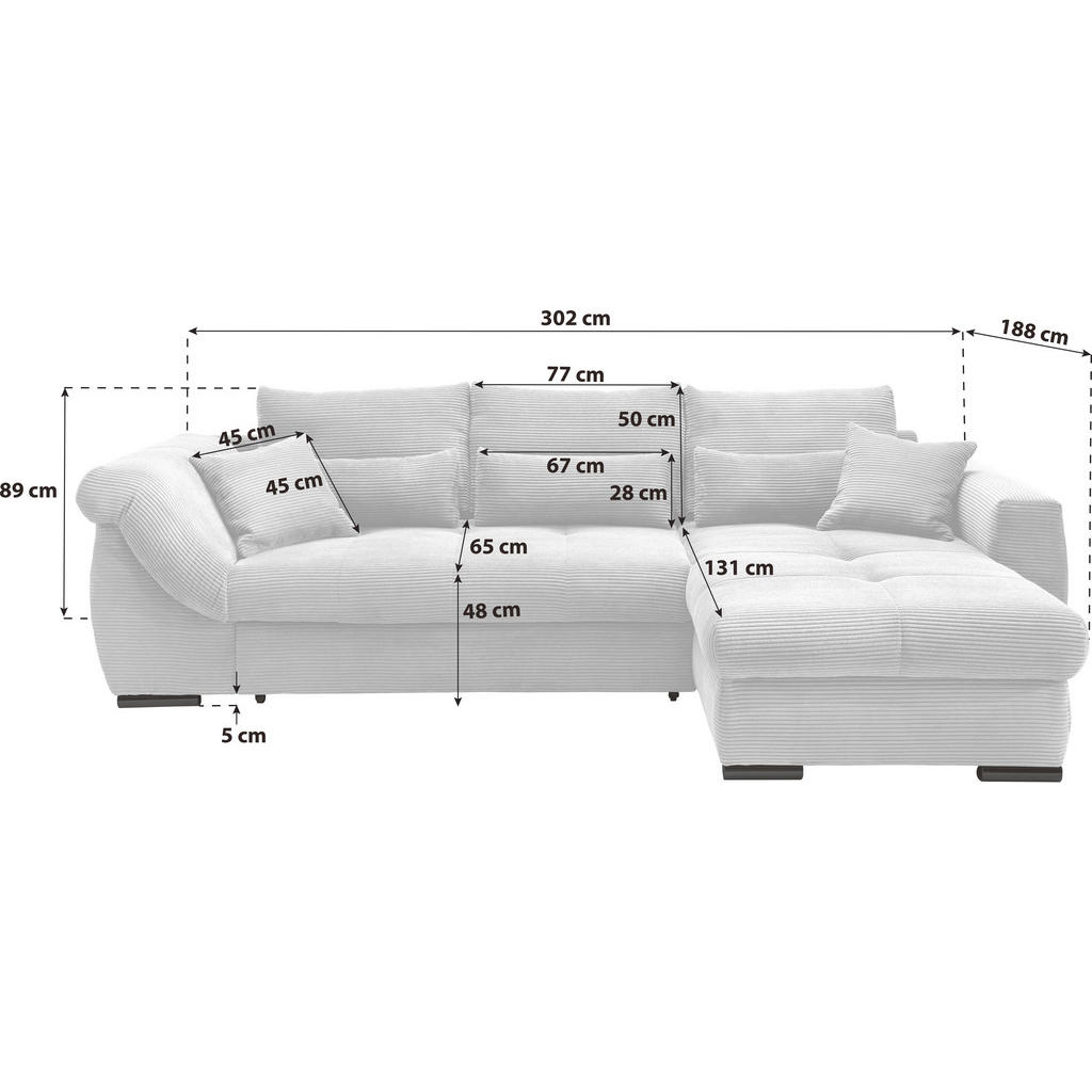 Thumbnail - Mid.you Ecksofa, Grau, Holz, Textil, Buche, Fichte, Kiefer, 4-Sitzer, Füllung: Schaumstoff,Schaumstoff,Schaumstoff,Schau...