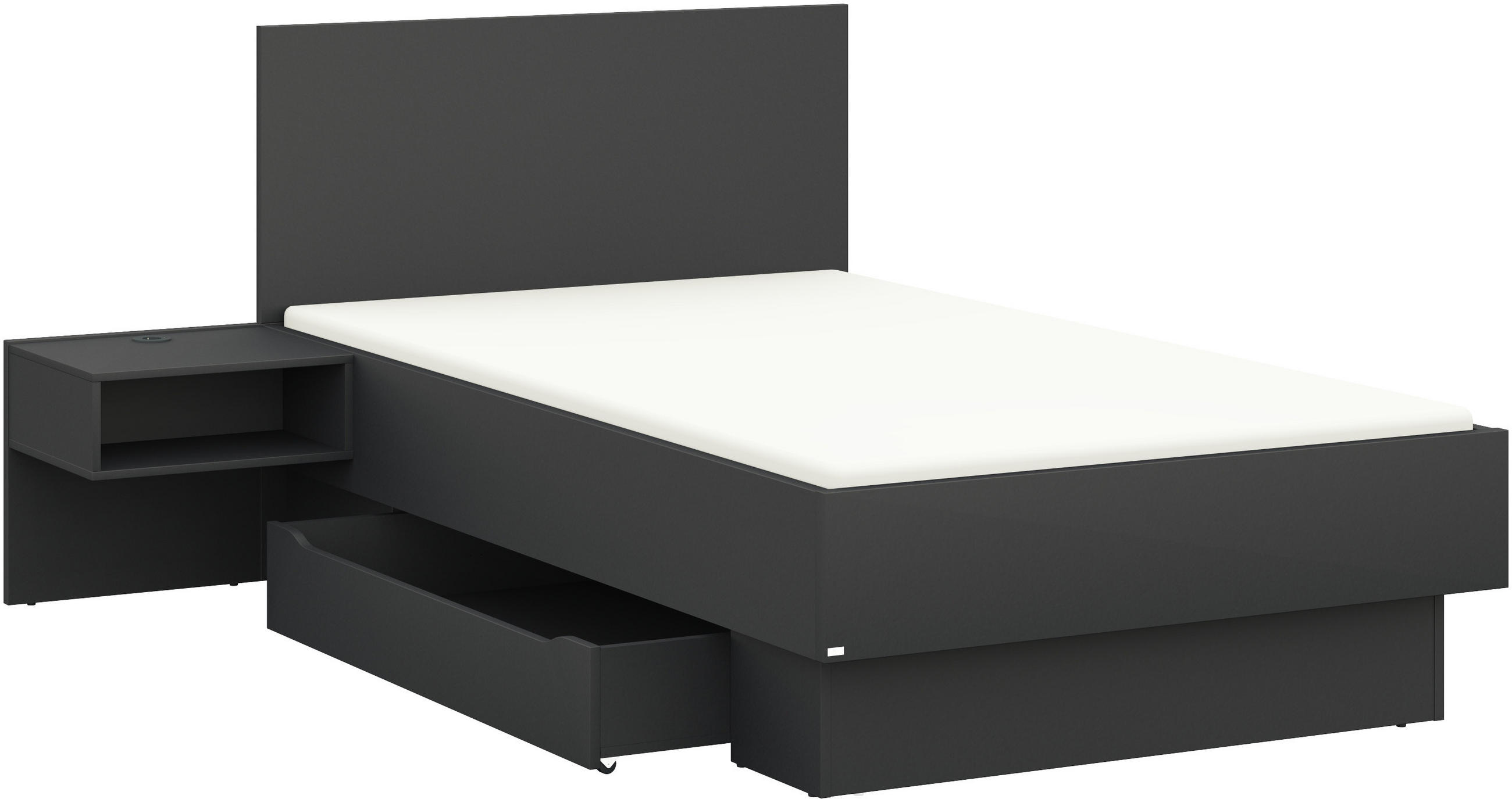 BETTANLAGE - Graphitfarben, Design (120/200cm) - Cantus
