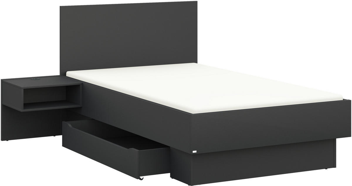BETTANLAGE 120/200 cm  in Graphitfarben   - Graphitfarben, Design, Holzwerkstoff (120/200cm) - Cantus