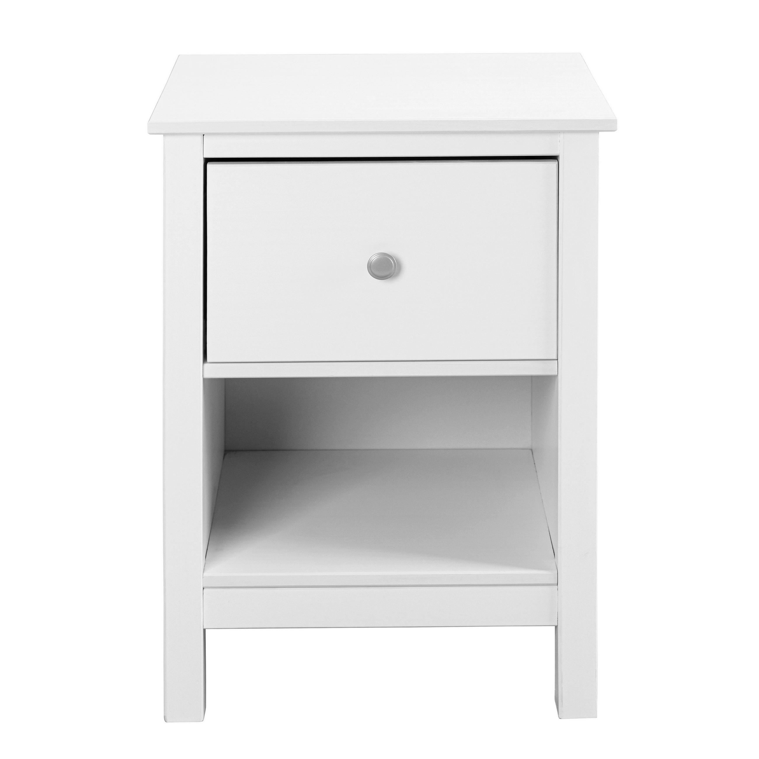 NOĆNI ORMARIĆ bijela   - bijela/srebrne boje, Moderno, metal/drvo (47/66/40cm)