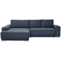 ECKSOFA inkl. Funktionen in Flachgewebe Anthrazit  - Anthrazit/Silberfarben, Design, Holz/Textil (195/293cm) - Cantus