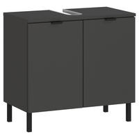 WASCHBECKENUNTERSCHRANK 60/56/34 cm  - Graphitfarben/Schwarz, MODERN, Holzwerkstoff/Metall (60/56/34cm) - Germania