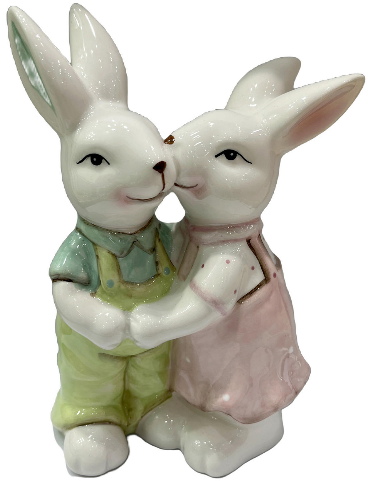 DEKORAČNÝ ZAJAC - pink/zelená, Lifestyle, keramika (14/19/9cm)