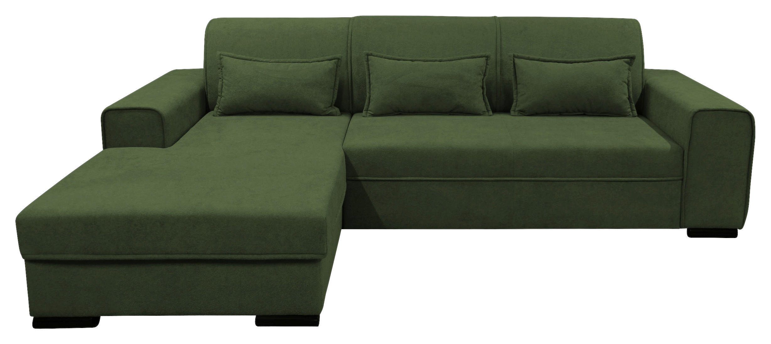 ECKSOFA in Struktur, Bouclé Grün  - Schwarz/Grün, Design, Kunststoff/Textil (175/270cm) - MID.YOU