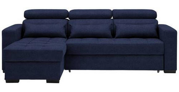 ECKSOFA in Webstoff Dunkelblau  - Schwarz/Dunkelblau, Design, Kunststoff/Textil (179/240cm) - Carryhome