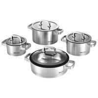 KOCHTOPFSET SENNA S8 PLUS 8-teilig  - Edelstahlfarben, Basics, Glas/Metall - Am Cook