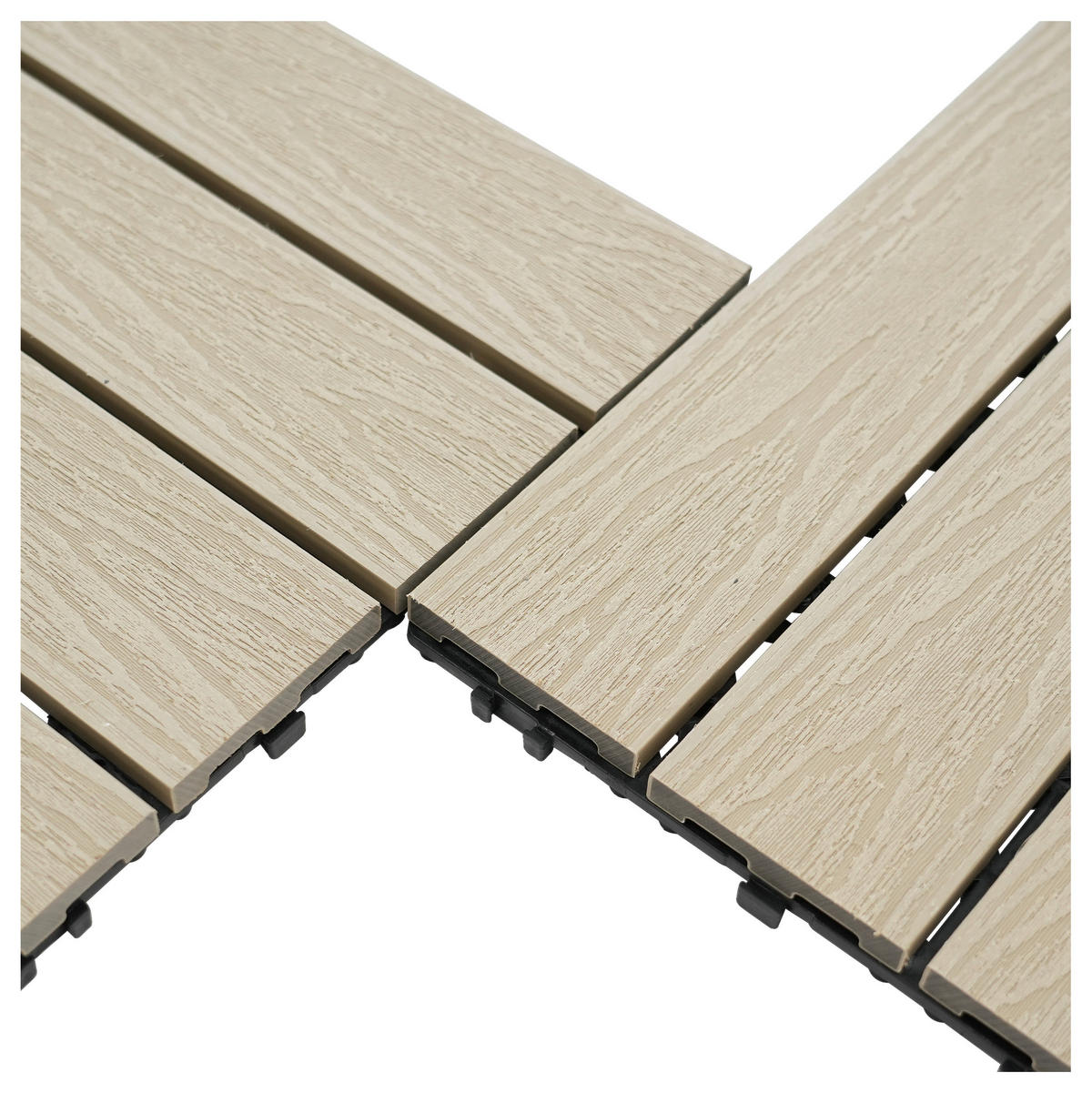 TERRASSENFLIESE 6 Stück  - Grauweiß, KONVENTIONELL, Holzwerkstoff (30/60/2,1cm) - Ambia Garden