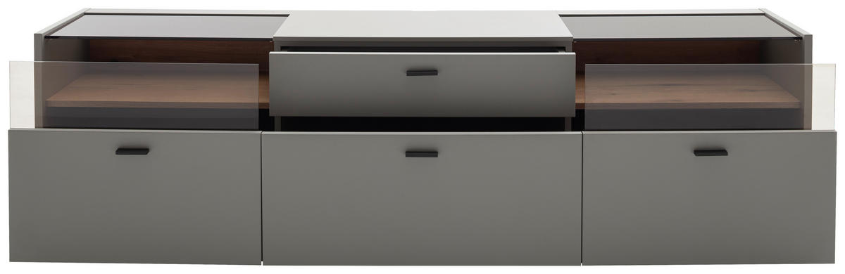 NISKA KOMODA   200/56/44 cm   siva   - siva/antracit, Design, drvni materijal/metal (200/56/44cm) - Stylife