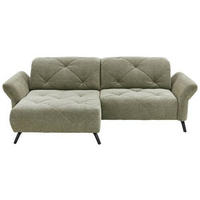 ECKSOFA in Webstoff Grün  - Schwarz/Grün, Design, Textil/Metall (173/244cm) - Moderano