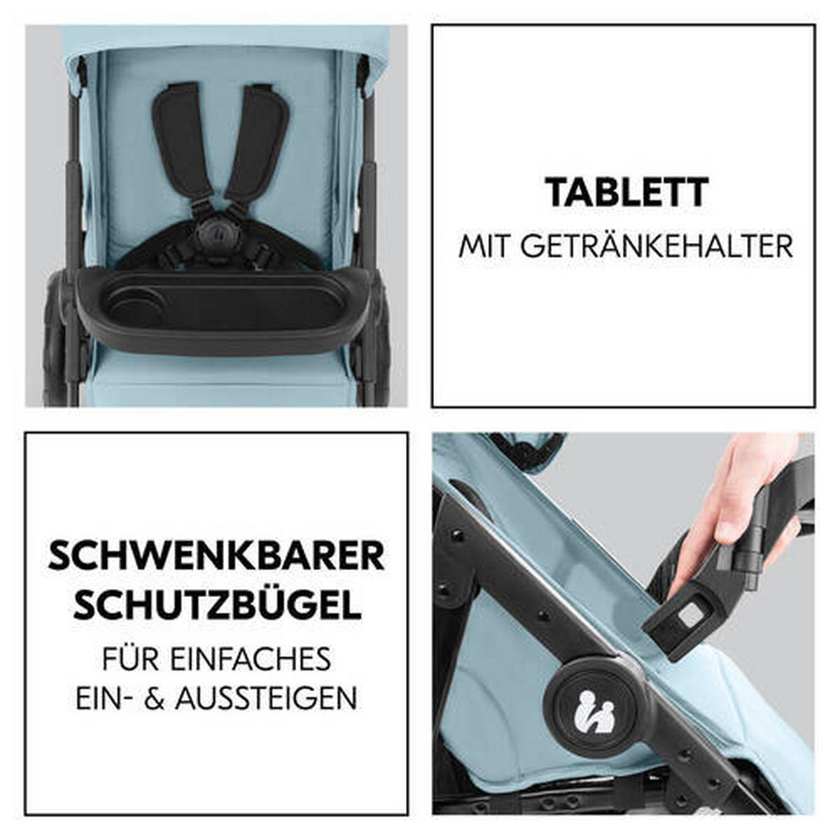 BUGGY Shop N Care  - Pastellblau/Schwarz, Basics, Kunststoff/Textil (40.5/104/51.5cm) - Hauck