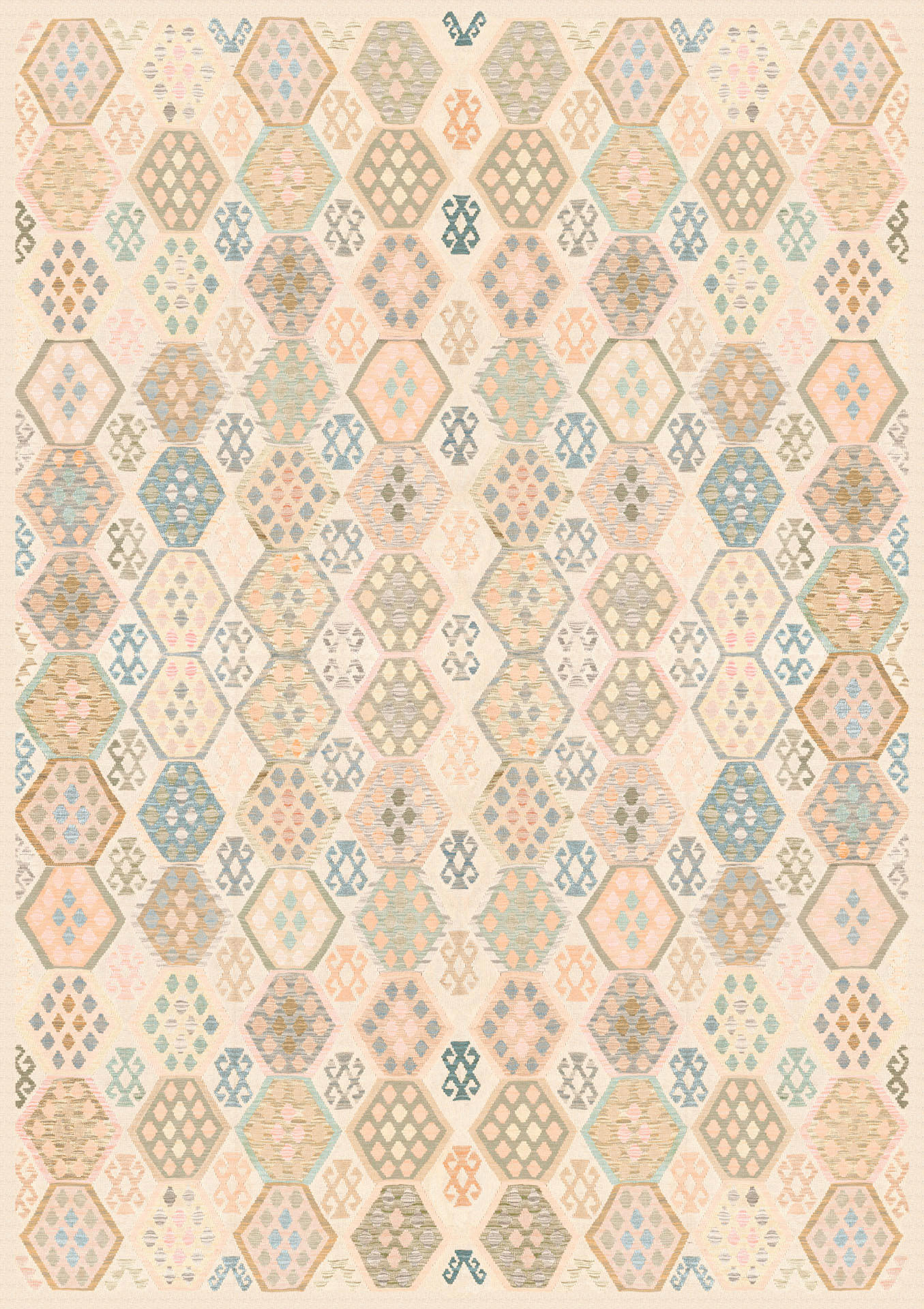 VINTAGE-TEPPICH Ondea Parviza 240/340 cm  in Sandfarben, Hellrosa, Blaugrau  - Sandfarben/Hellrosa, LIFESTYLE, Kunststoff/Textil (240/340cm) - Lindorug