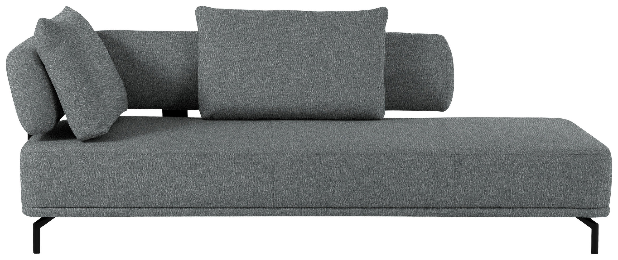 RÉCAMIERE in Flachgewebe Grau  - Schwarz/Grau, Design, Textil/Metall (227/89/101cm) - Dieter Knoll