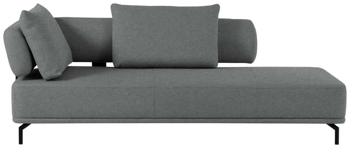 RÉCAMIERE in Flachgewebe Grau  - Schwarz/Grau, Design, Textil/Metall (227/89/101cm) - Dieter Knoll
