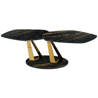 COUCHTISCH in Keramik  - Goldfarben/Schwarz, Design, Keramik/Metall (72-127/43/72cm) - Naos