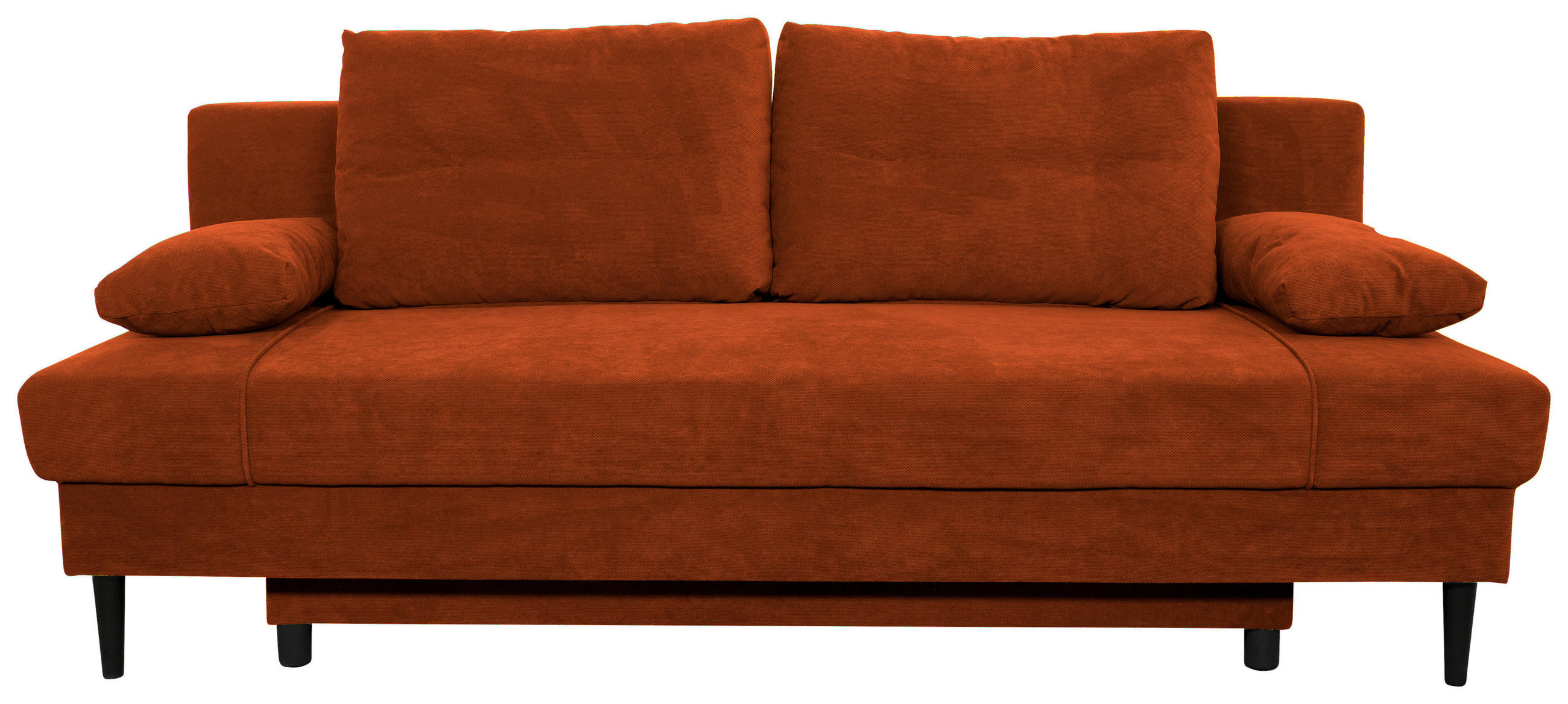 SCHLAFSOFA Webstoff Rostfarben  - Rostfarben/Schwarz, KONVENTIONELL, Holz/Kunststoff (199/88/88cm) - Carryhome