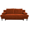 SCHLAFSOFA Webstoff Rostfarben  - Rostfarben/Schwarz, KONVENTIONELL, Holz/Kunststoff (199/88/88cm) - Carryhome
