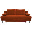 SCHLAFSOFA Webstoff Rostfarben  - Rostfarben/Schwarz, KONVENTIONELL, Holz/Kunststoff (199/88/88cm) - Carryhome