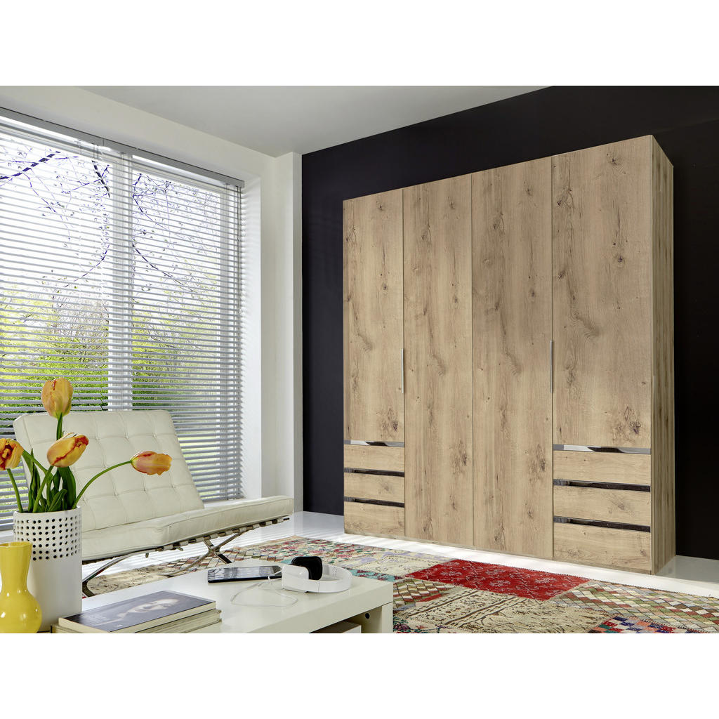 Thumbnail - Mid.you Drehtürenschrank Wimex Level 36A, Eiche, Holzwerkstoff, 2 Fächer, 6 Schubladen, 200x216x58 cm, BQ - Bündnis für ...