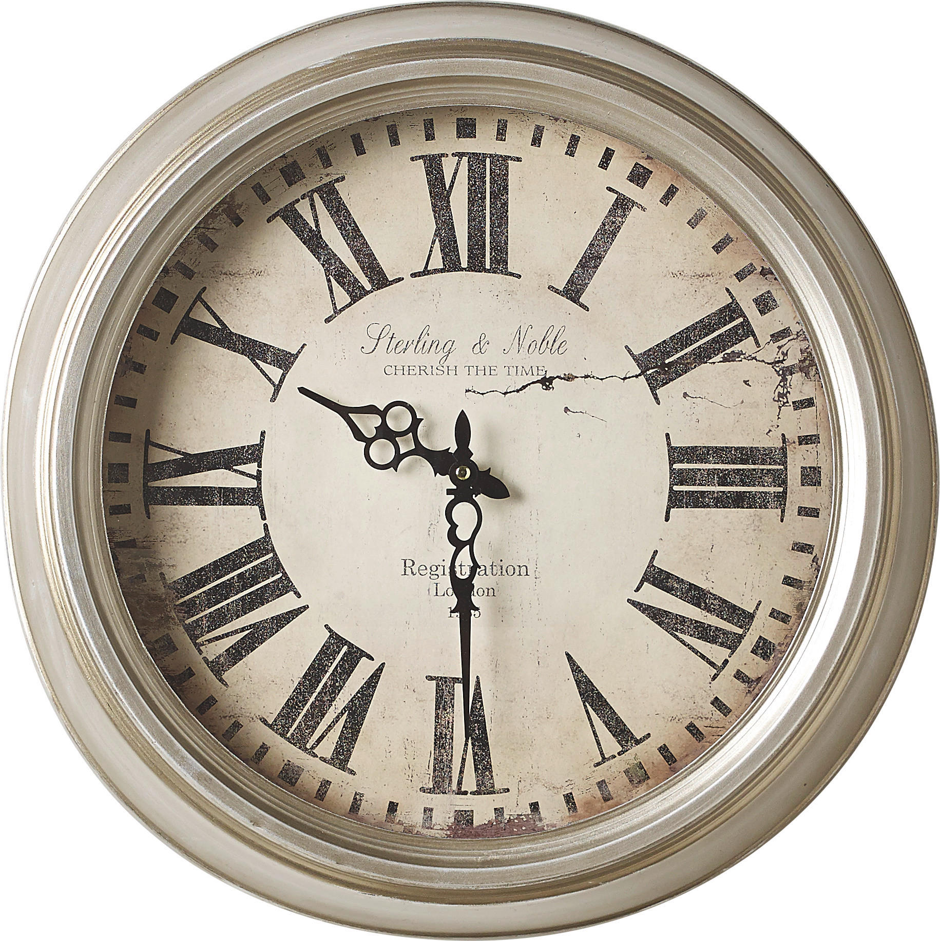 WANDUHR  Silberfarben 47 cm  - Silberfarben, Basics, Holz/Metall (47cm) - Ambia Home
