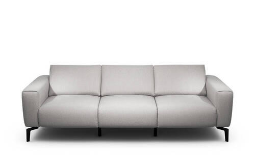 3-SITZER-SOFA in Chenille Hellgrau  - Hellgrau/Schwarz, Design, Textil/Metall (250/86/86-94cm) - SENSOO