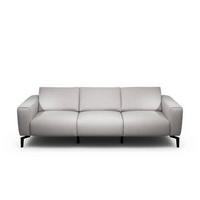 3-SITZER-SOFA in Chenille Hellgrau  - Hellgrau/Schwarz, Design, Textil/Metall (250/86/86-94cm) - SENSOO